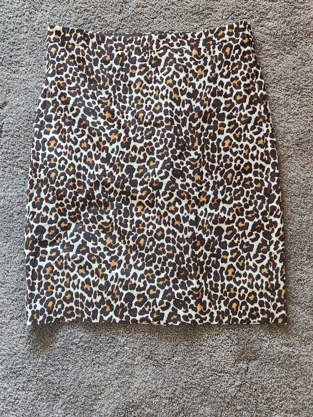 J. Crew Leopard Print Pencil Skirt in Black, Brown, and Cream